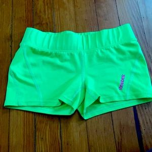 Neon green compression shorts